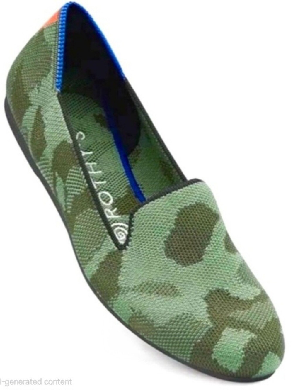ROTHY 'S " THE LOAFER" IN OLIVE-CAMO . SIZE 7.